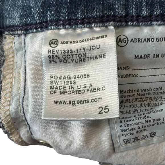 AG Adriano Goldschmied Womens Size 25 Stilt Roll Up Jeans Blue Denim Stretch - Picture 6 of 9